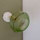 Vintage art deco tulip wall lamp in green and gold glass
