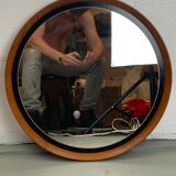 Mid-Century Teak Swedish Mirror by Uno & Östen Kristiansson for Luxus 50cm