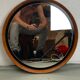 Miroir suédois en teck du milieu du siècle par Uno & Östen Kristiansson pour Luxus 50cm