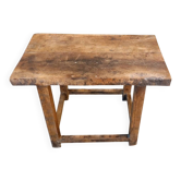 Ancienne table de travail en orme massif XIXe siècle