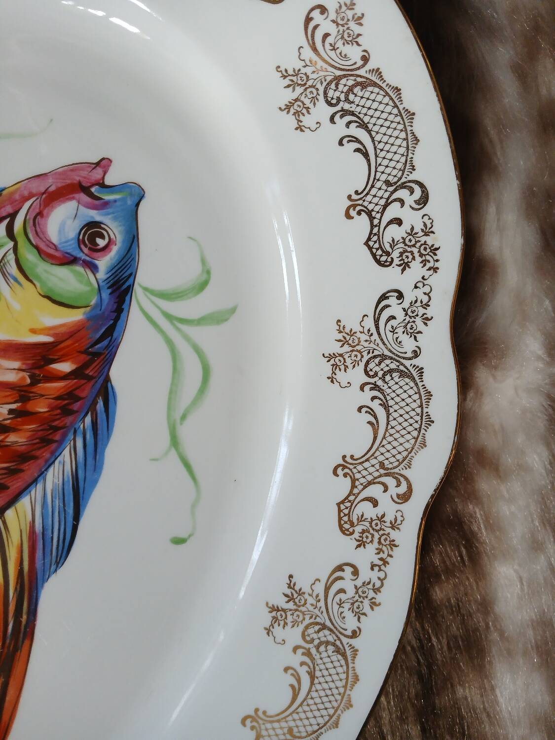 12 antique "Royal" dinner plates + 1 dish