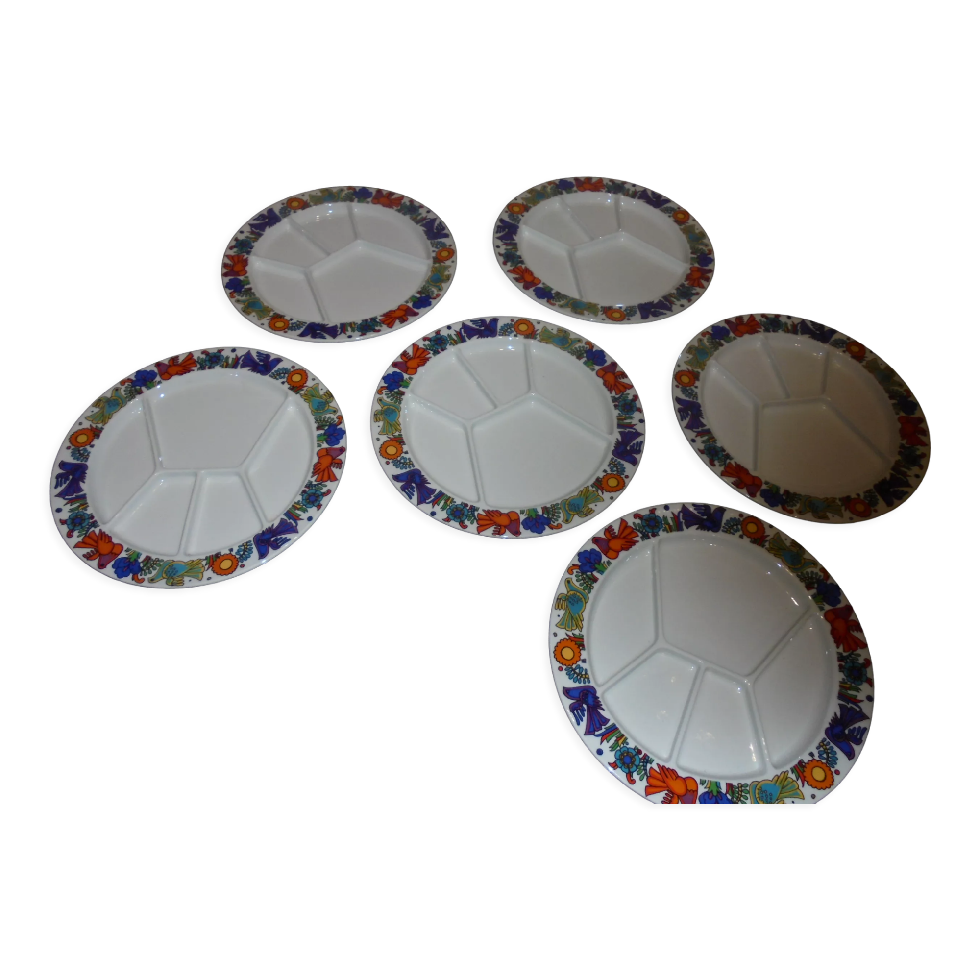 6 plates with compartments Villeroy and Boch Acapulco