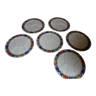 6 plates with compartments Villeroy and Boch Acapulco