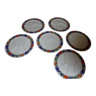 6 assiettes a compartiments Villeroy et Boch Acapulco