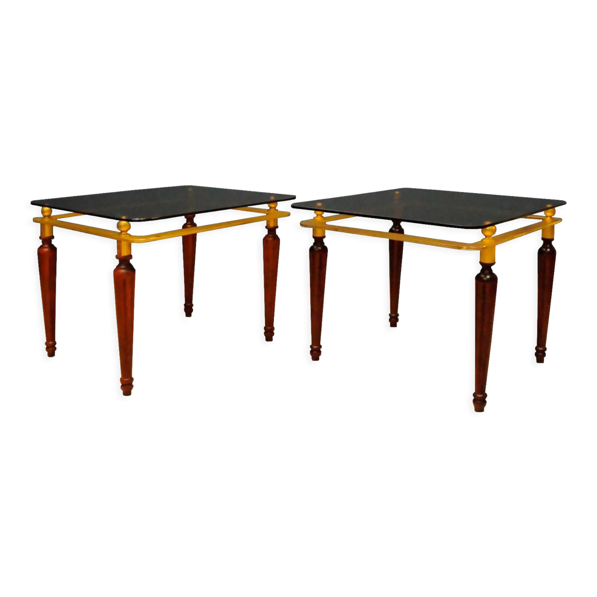 Pair of tables with crystal glass spiegel parsol, germany, 1970
