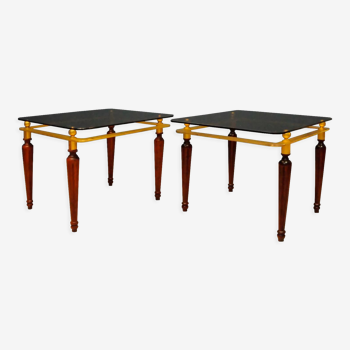 Pair of tables with crystal glass spiegel parsol, germany, 1970