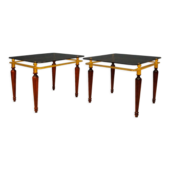 Pair of tables with crystal glass spiegel parsol, germany, 1970