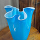 Large multi-layer glass handkerchief vase