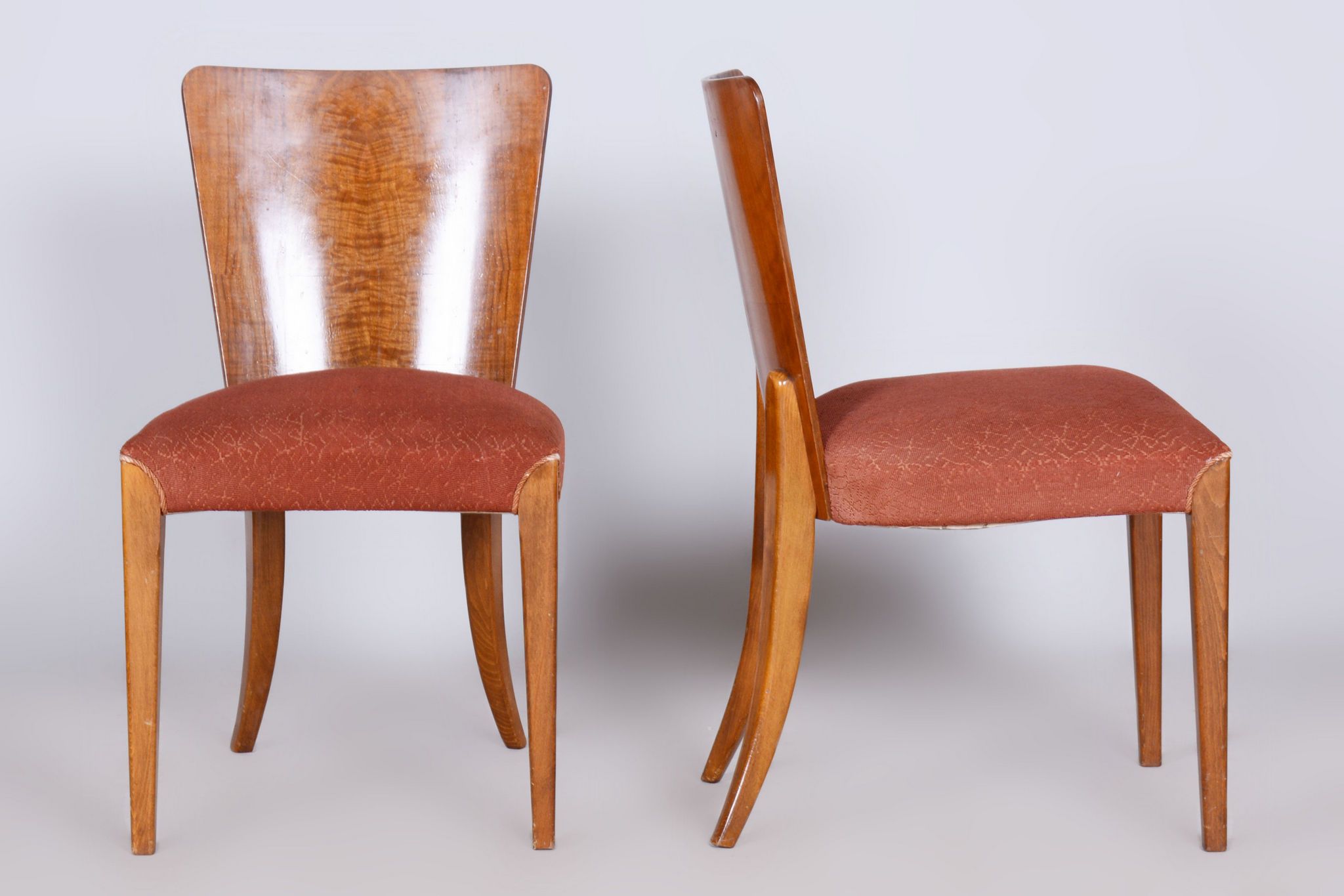 Set of Four Original ArtDeco Beech Chairs, Halabala, UP Zavody, Czechia, 1940s