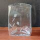 Large vintage crystal triangular transparent vase