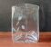 Large vintage crystal triangular transparent vase