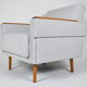 Mid-century modern armchair, restored, 1960, light grey