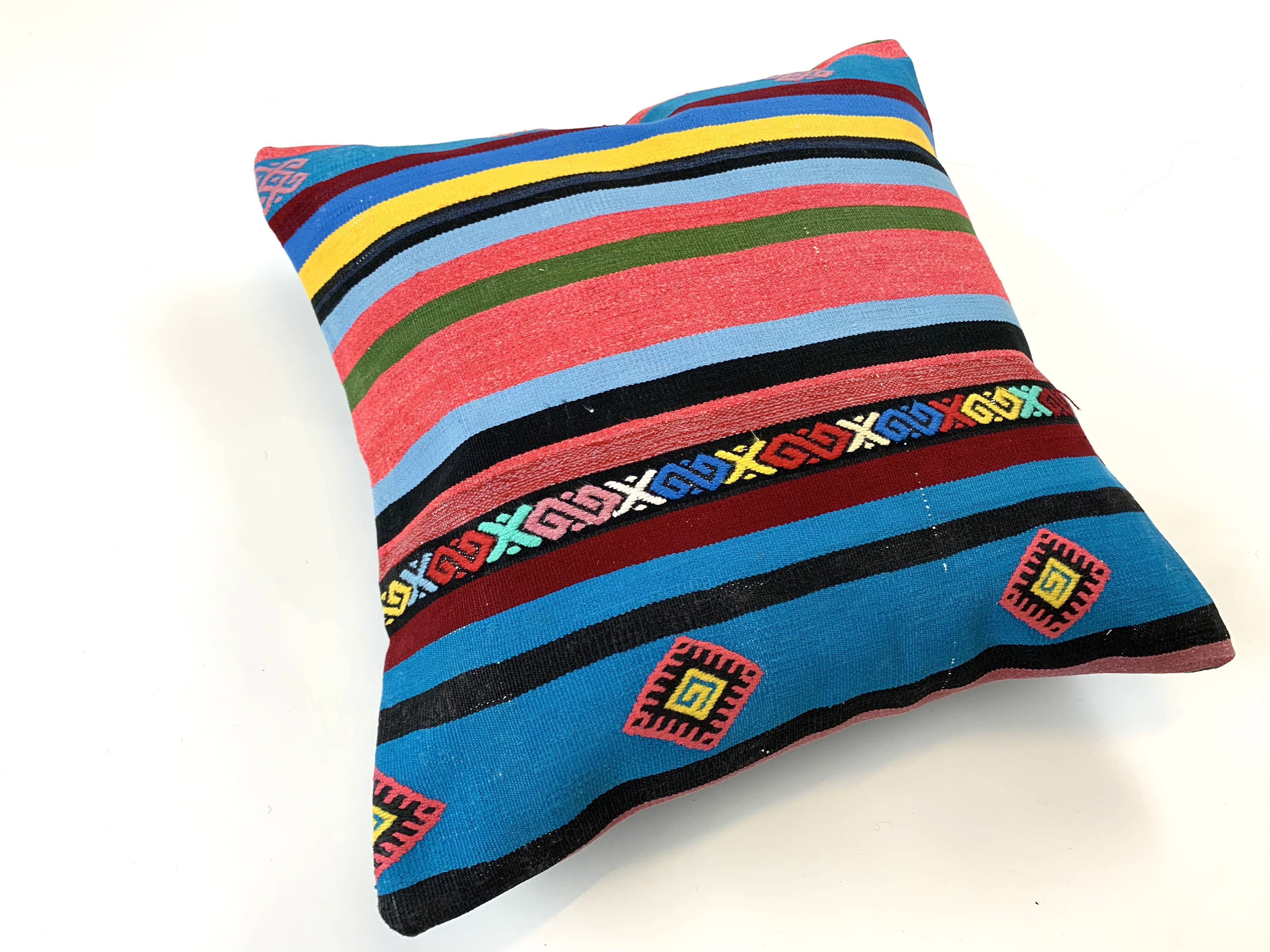 Vintage turkish kilim cushion cover 55x55 cm