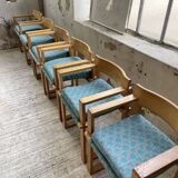 Set of 6 oak chairs with armrests Ate Van Apeldoorn