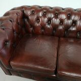 Vintage brown leather chesterfield sofa