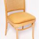 Thonet chair in rattan and yellow velvet wood from the mid-century, Europe, 1960s.