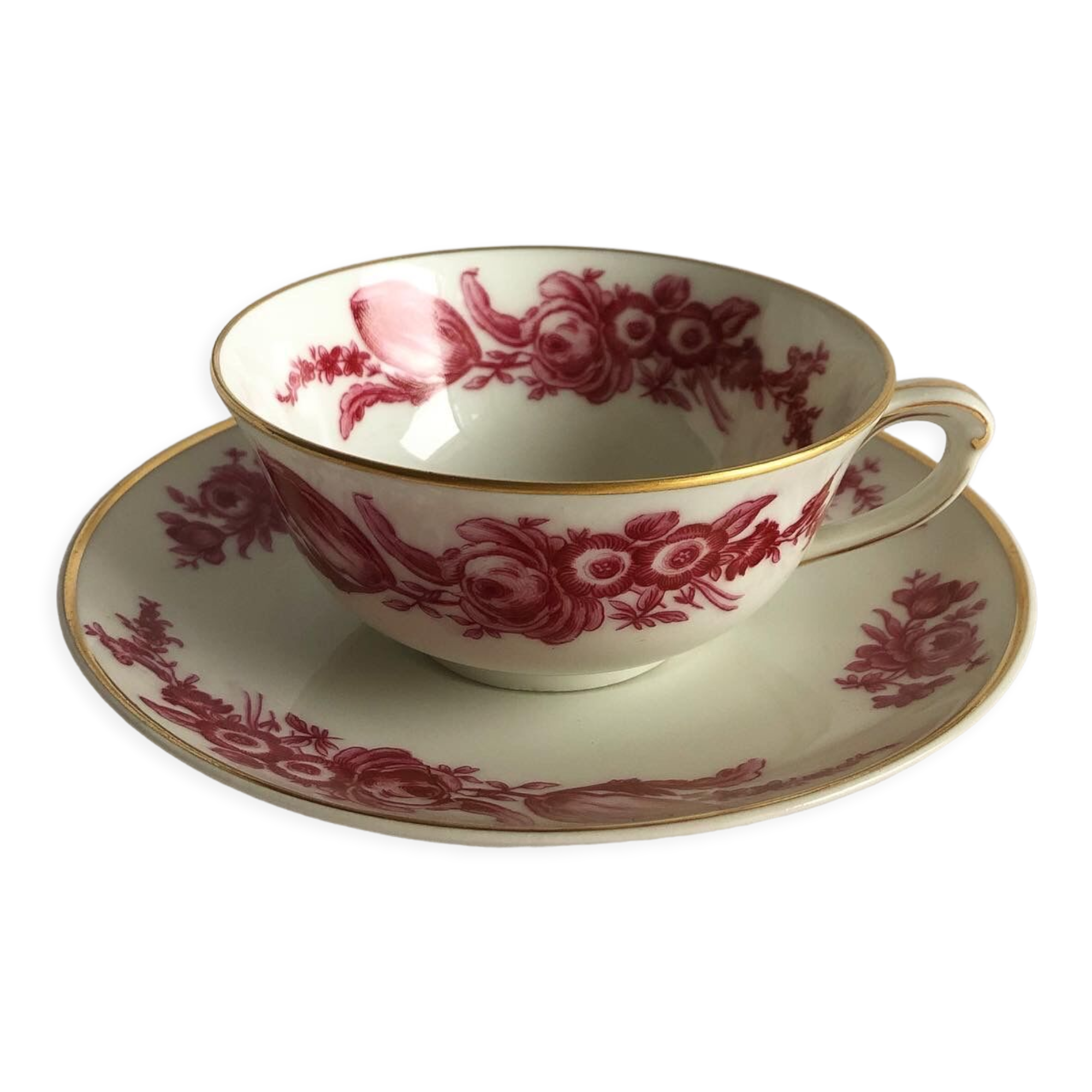Limoges fine porcelain cup and under cup