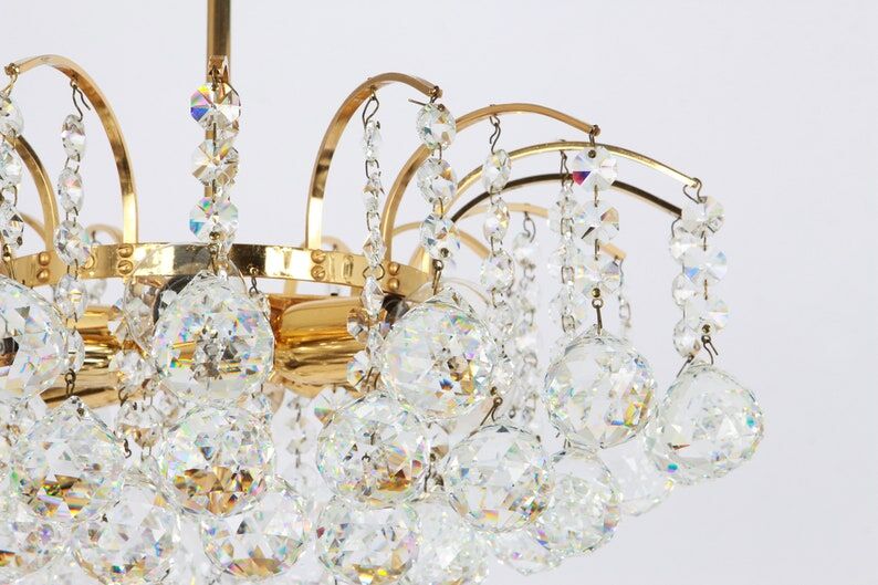 Chandelier with crystal balls 1970s