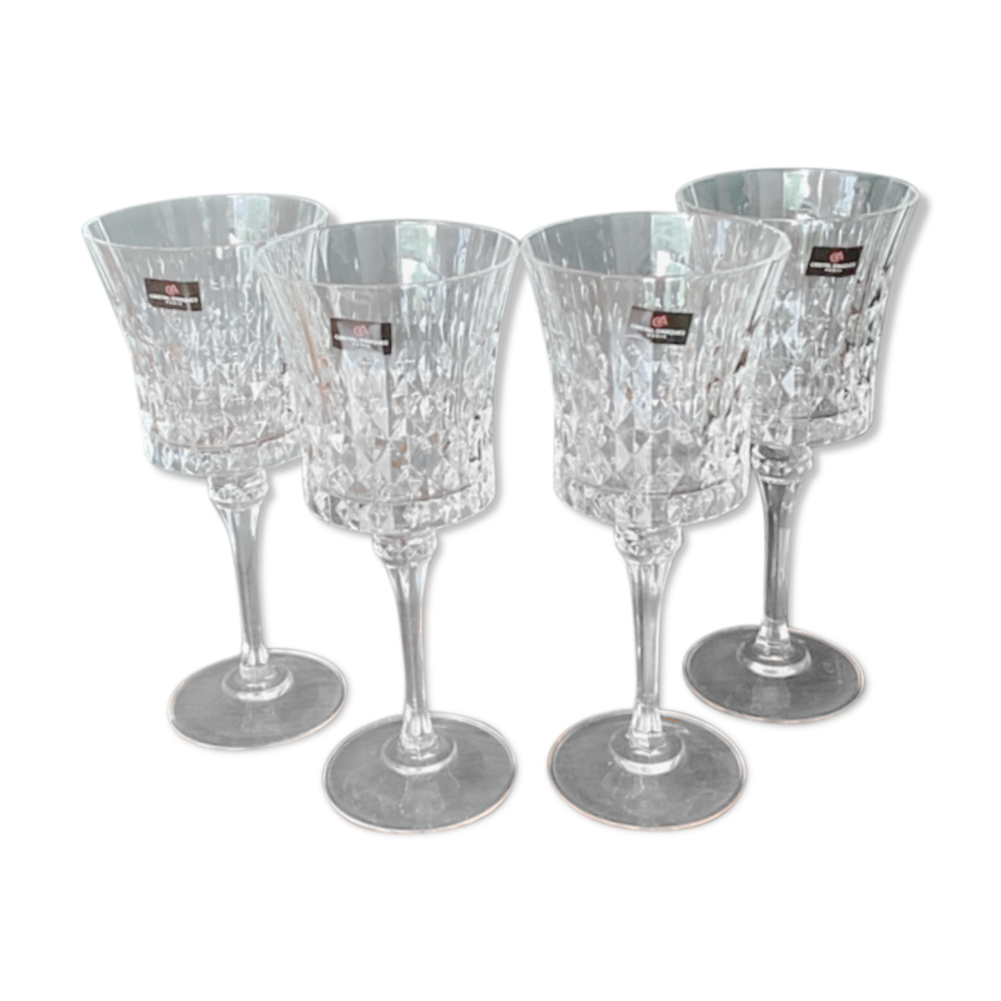 Set 4 crystal wine glasses