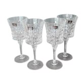 Set 4 crystal wine glasses
