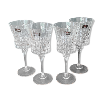 Set 4 crystal wine glasses