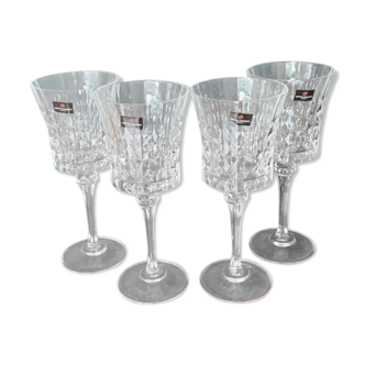 Ensemble 4 verres à vin en cristal