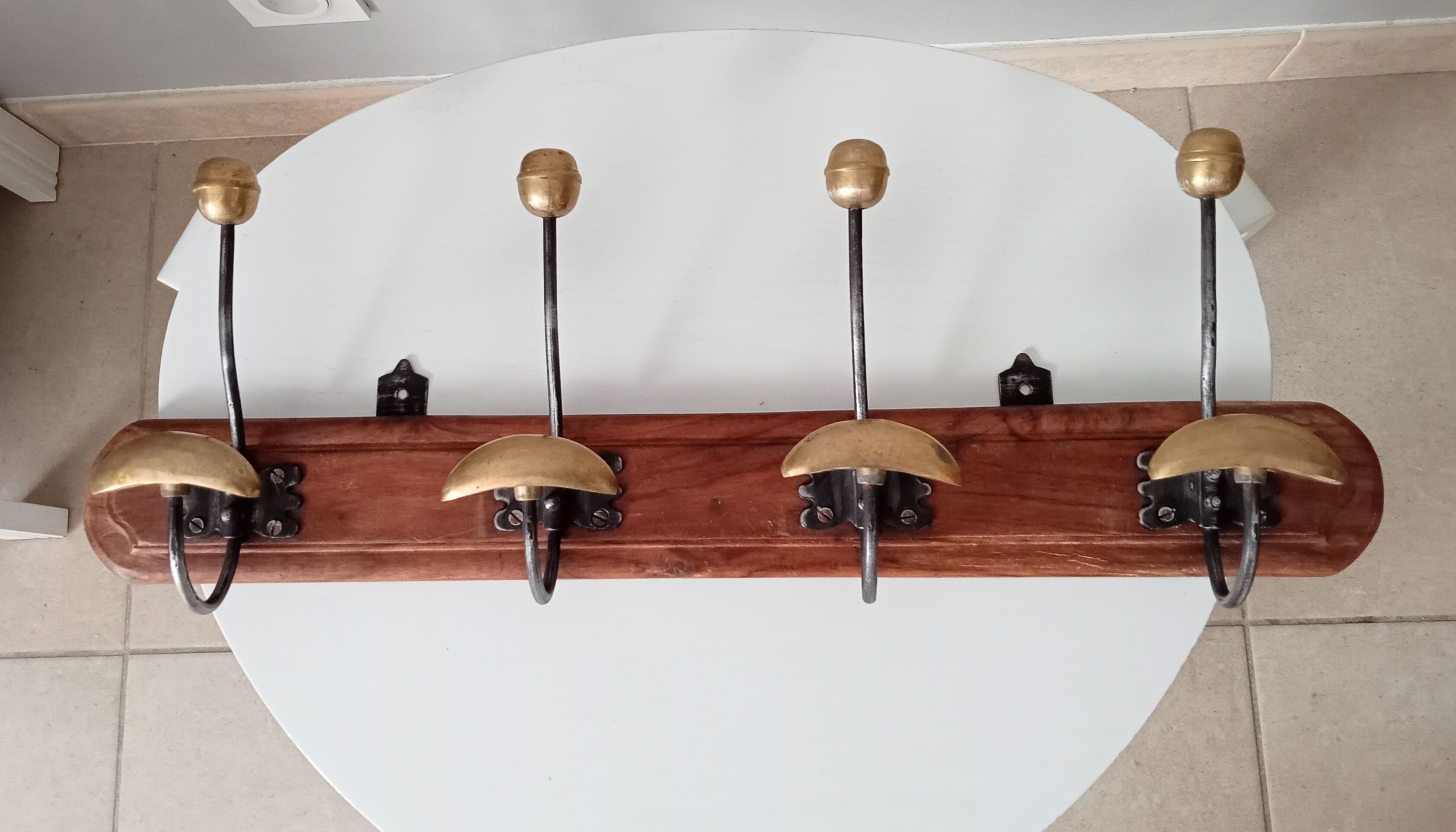 Old coat rack in solid brass
