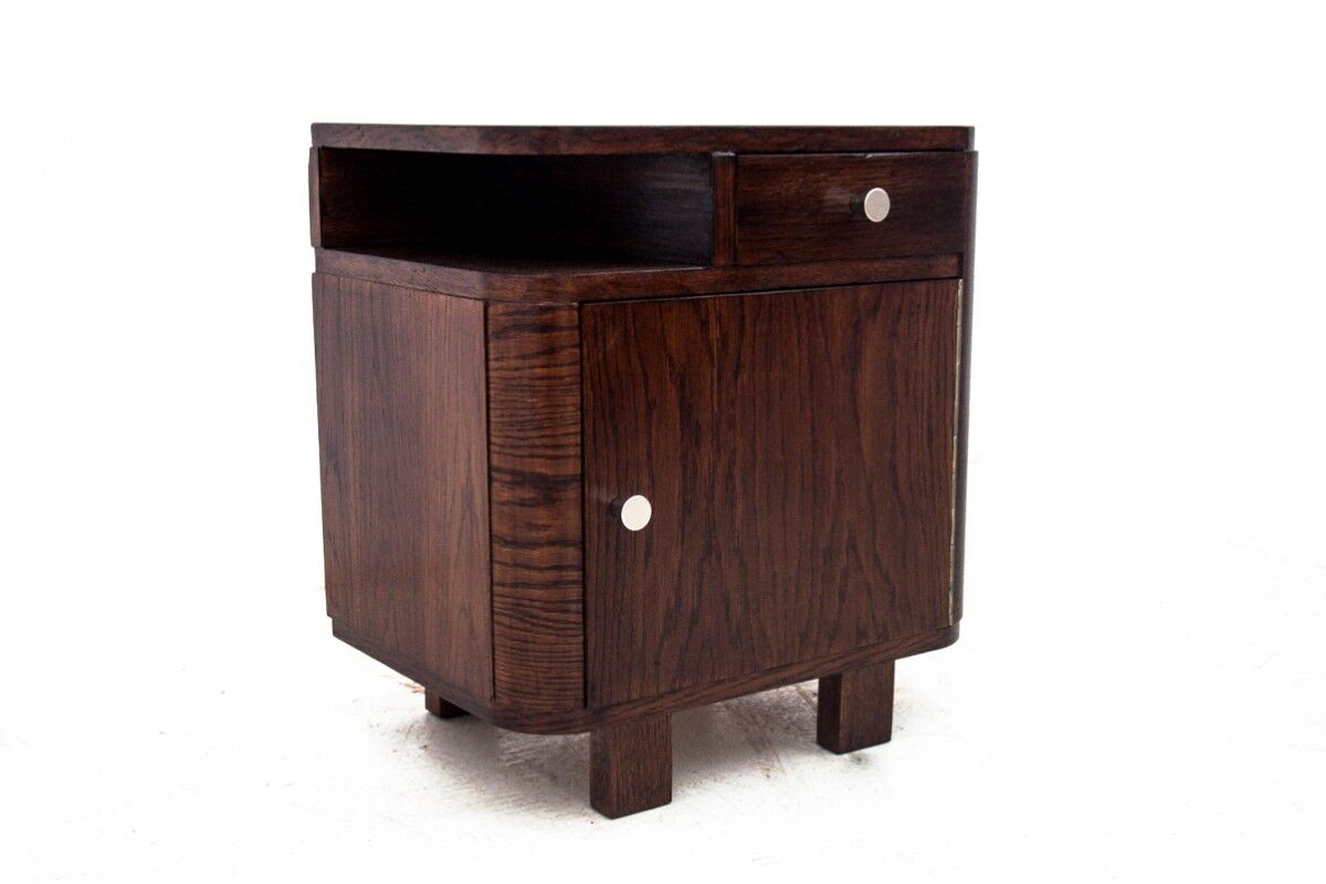 Pair of art deco bedside tables, Poland, 1950s, renovated