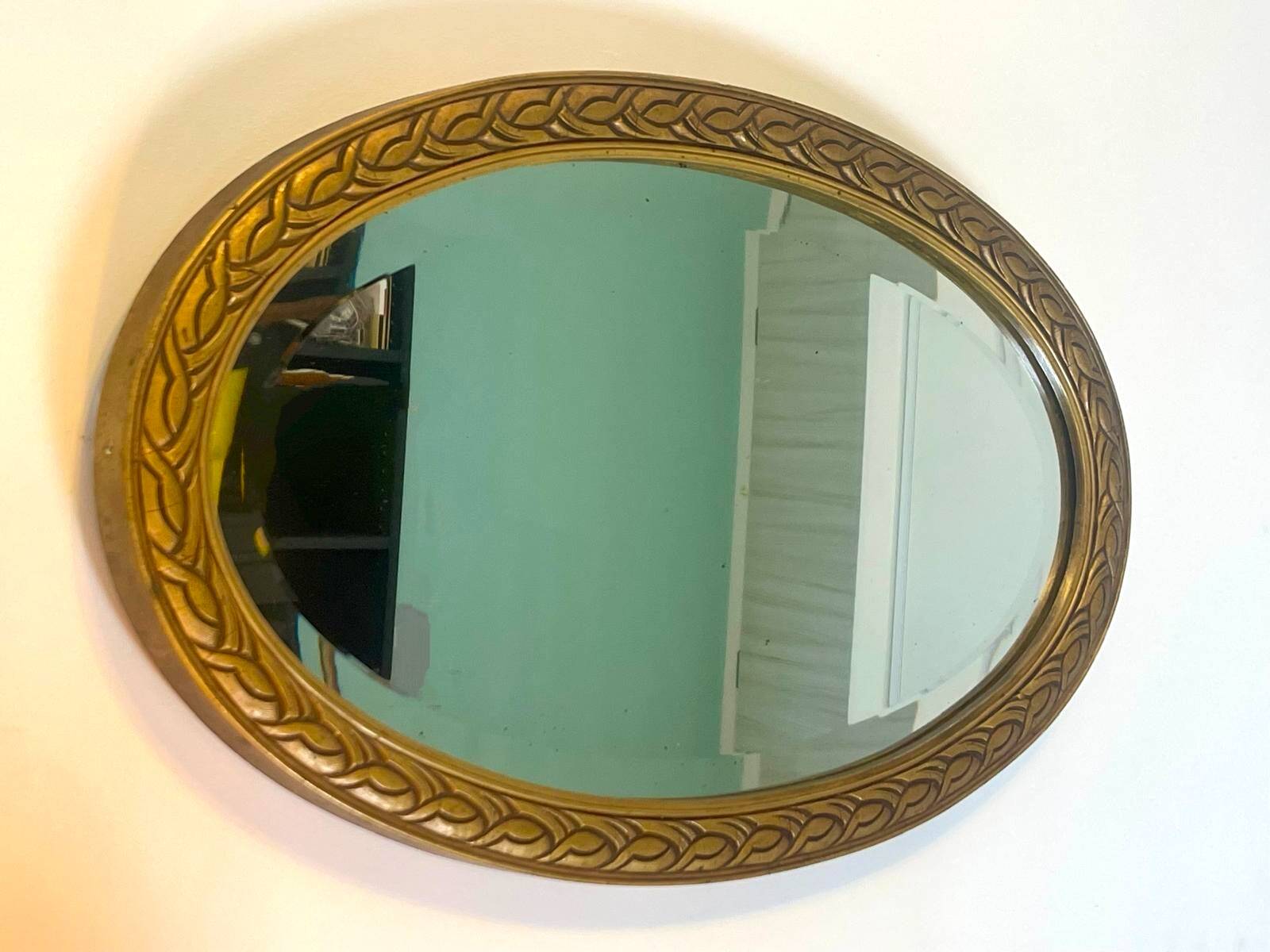 Miroir artd éco ovale doré 60 x 36 cm