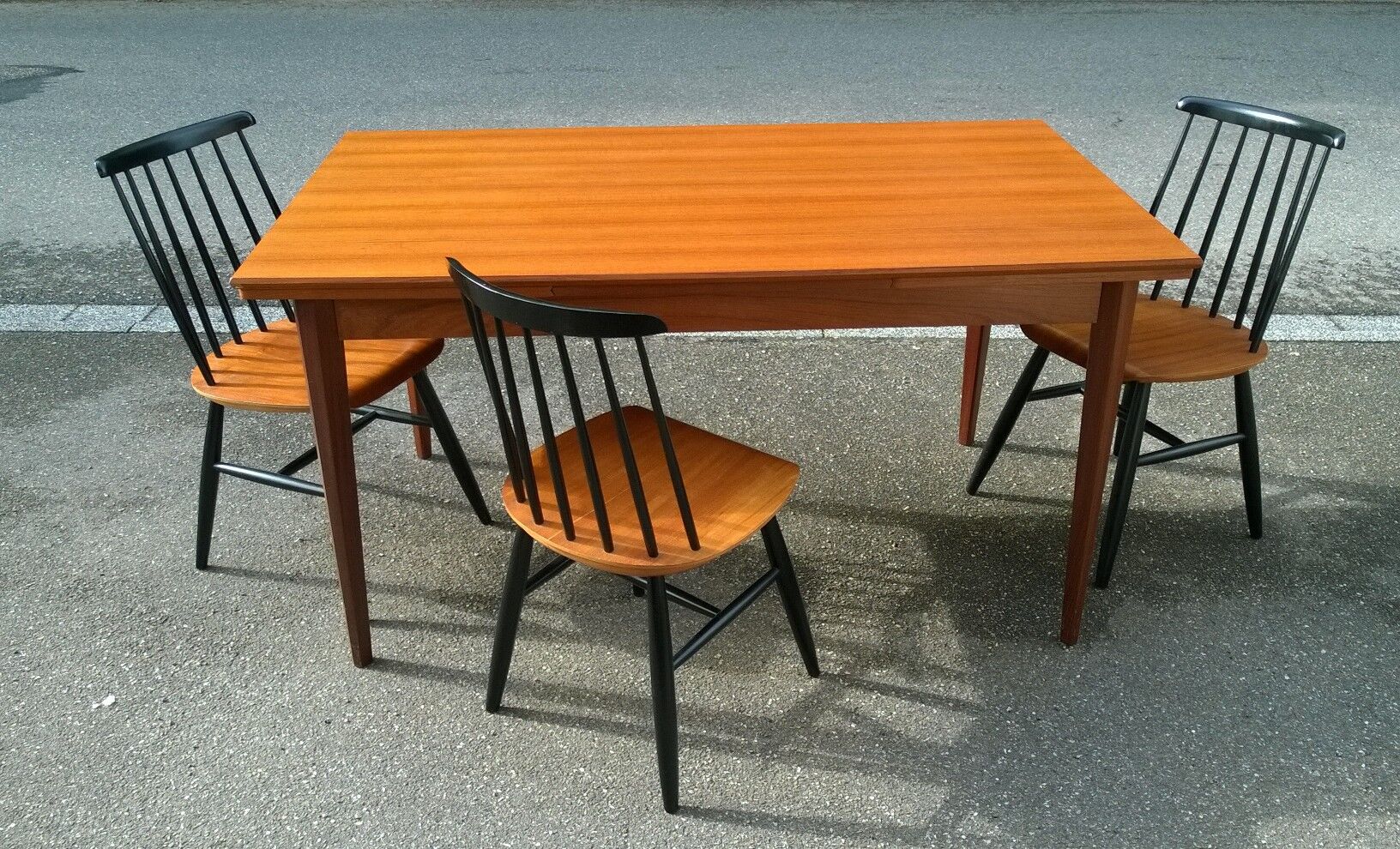 Scandinavian extendable teak table