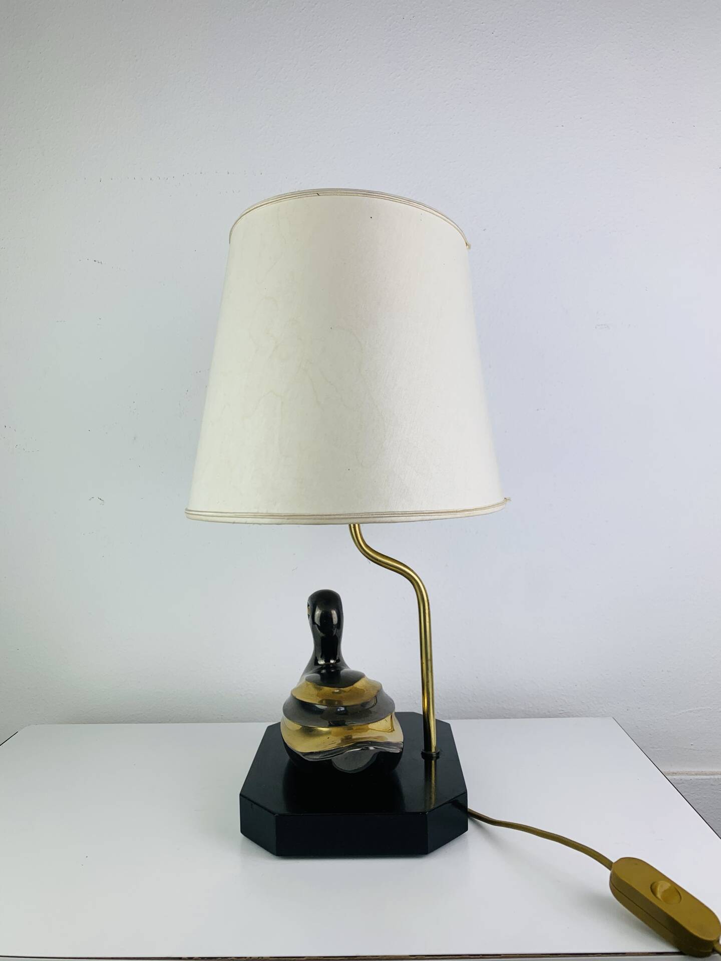 Lampe canard en laiton vintage