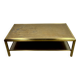Vintage 70'S Hollywood Regency Brass and Iridescent Glass Coffee Table