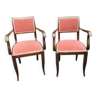 Pair of old bridge armchairs