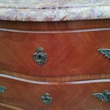 Commode ancienne en bois et marbre style Louis XV