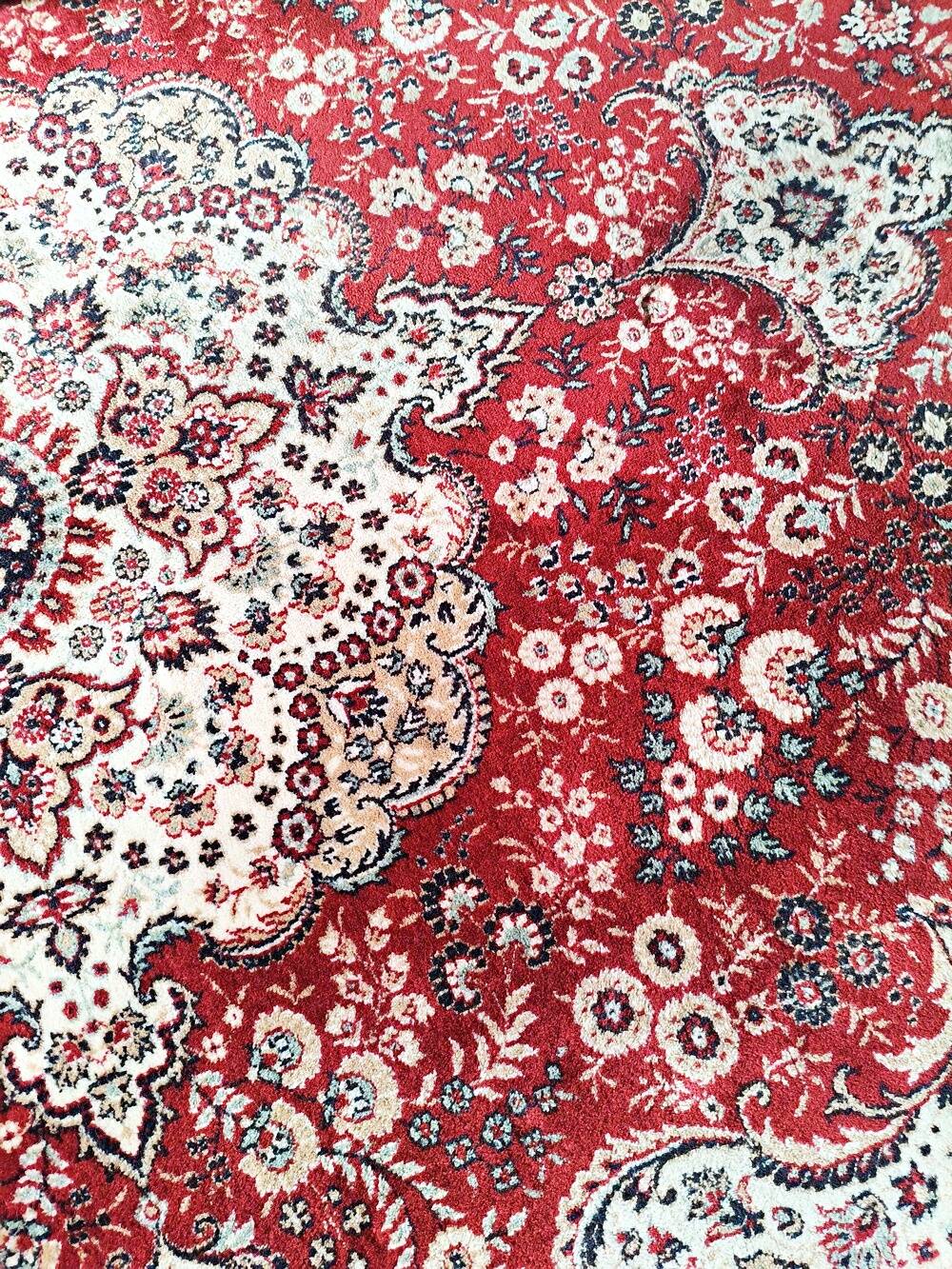 Large vintage carpet pure wool Persian design 240x340cm French made