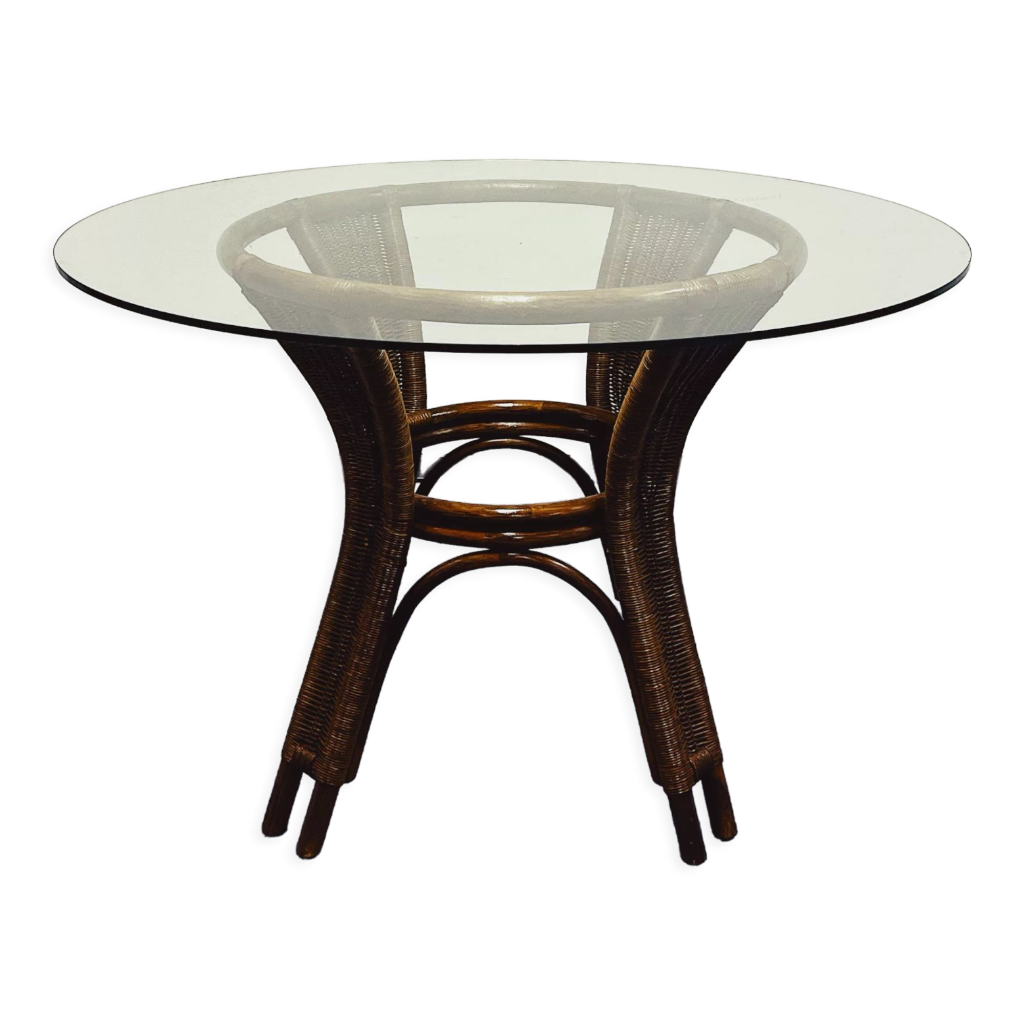 Vintage dining table rattan