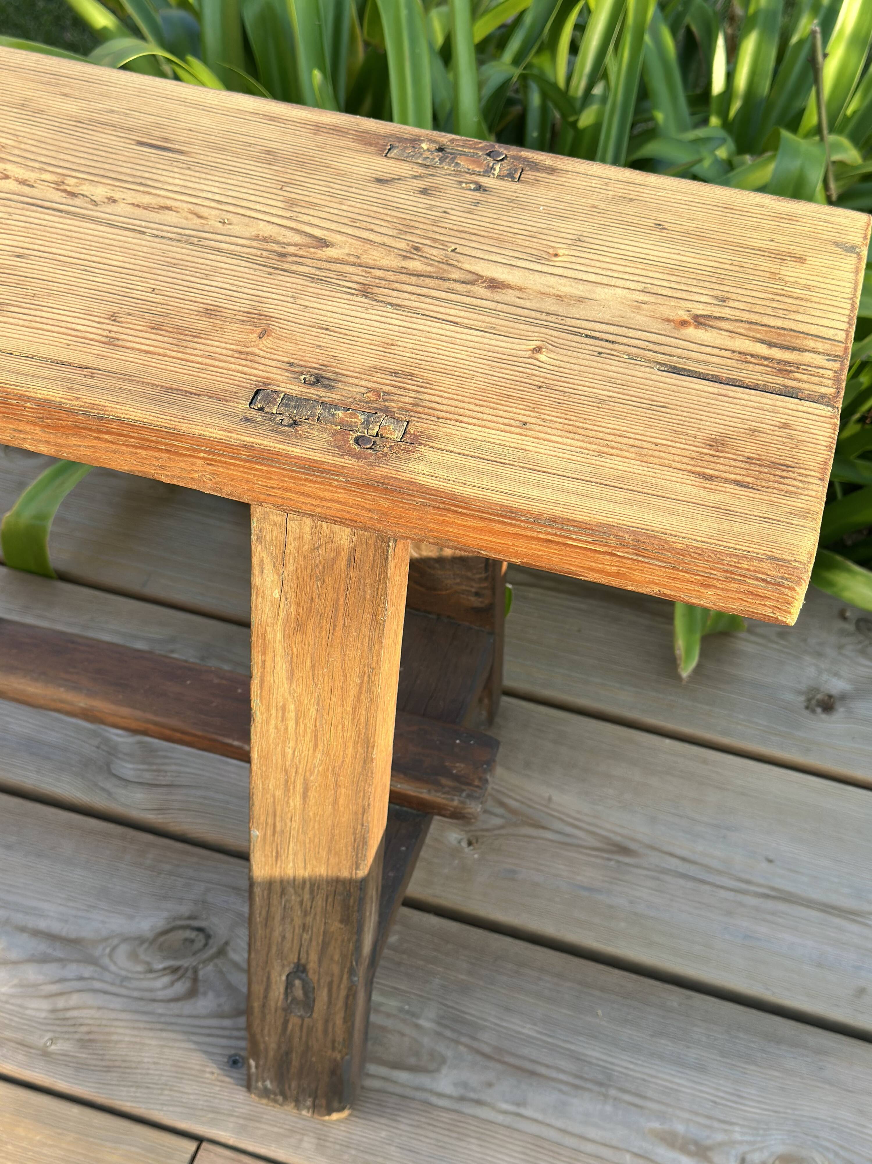 Large antique solid wood bench – 2.40 m