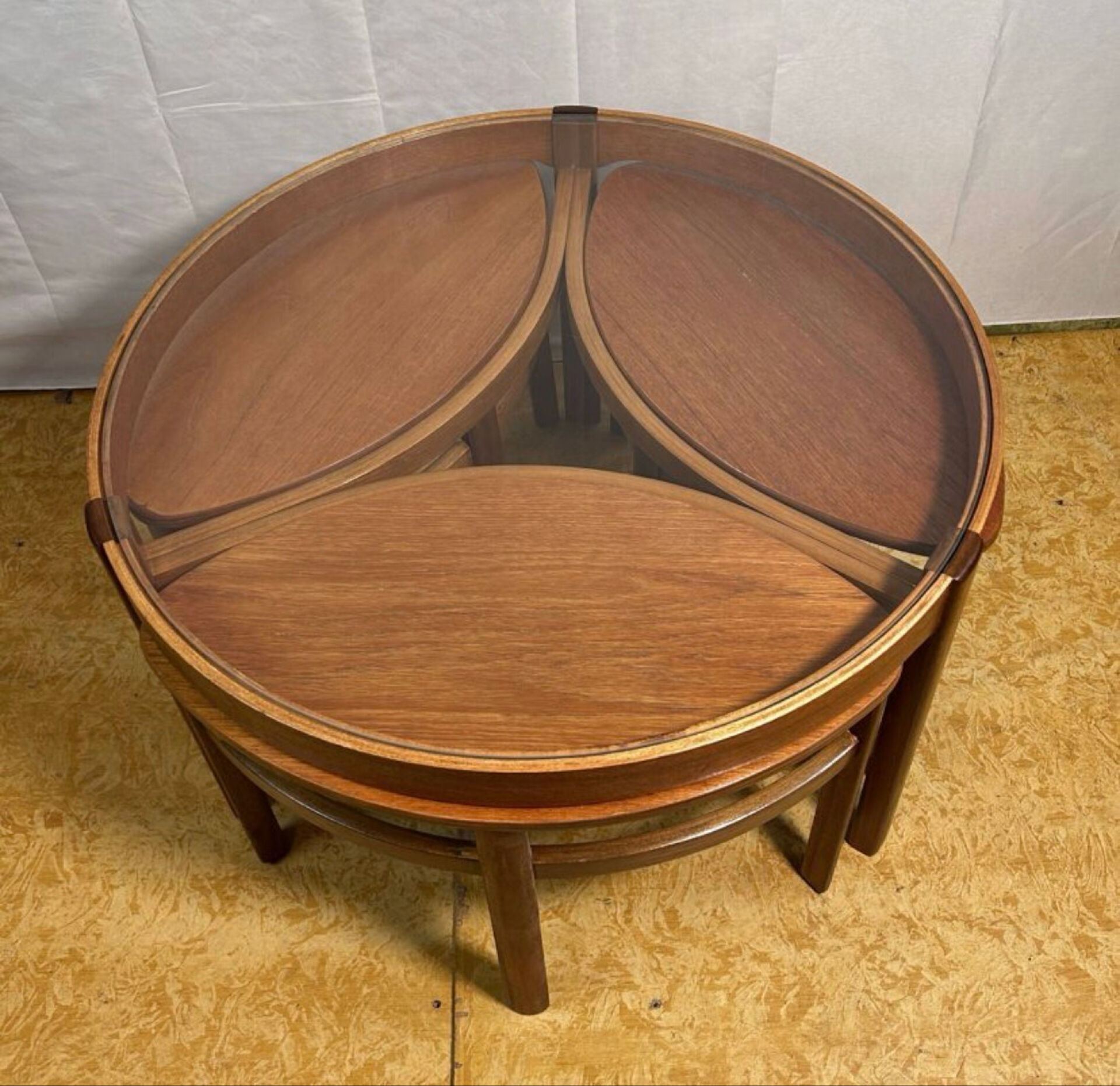 Mid century retro vintage teak trinity coffee table by nathan 1960.