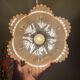 Vintage pink frosted glass lampshade pendant light