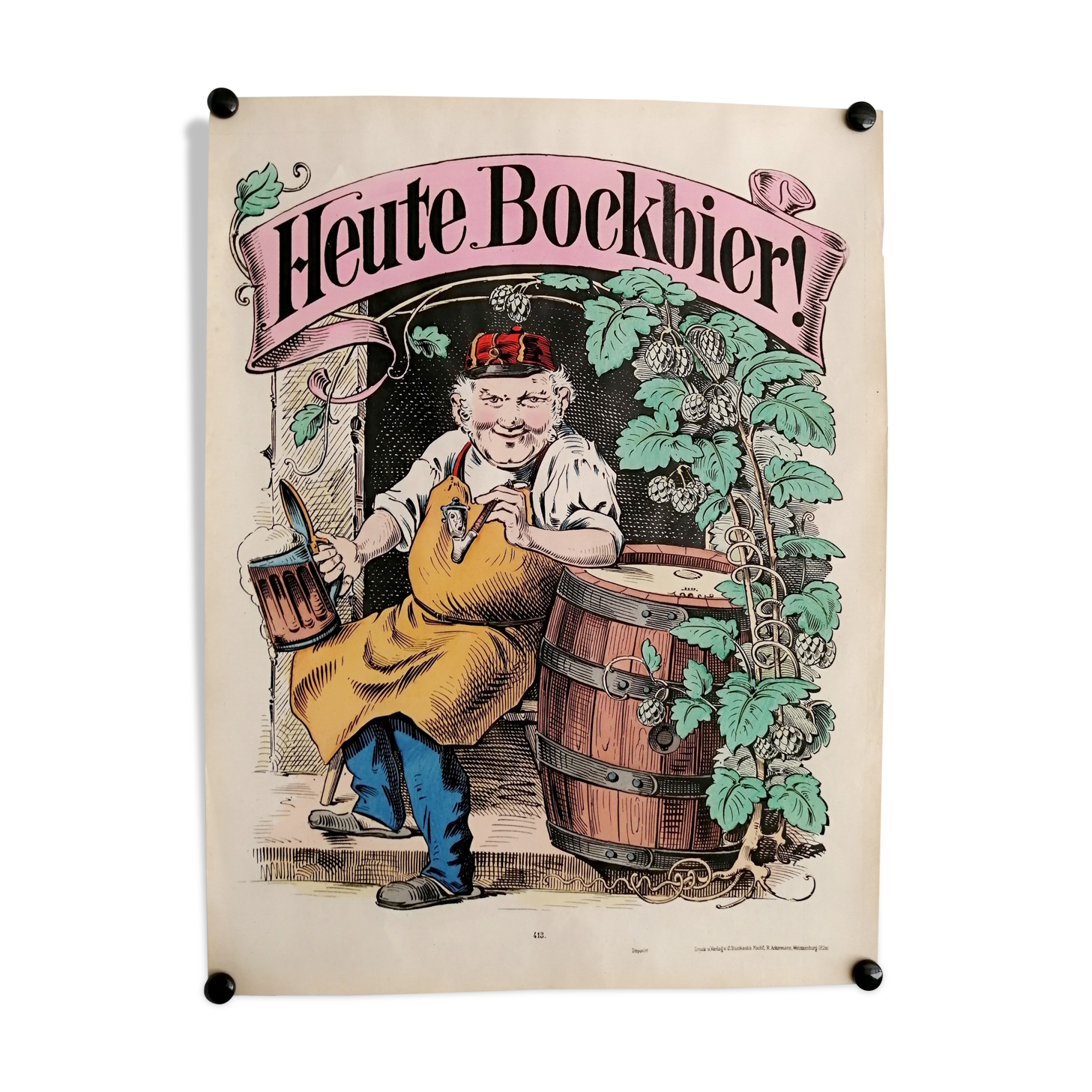 Lithographie publicitaire originale 1880