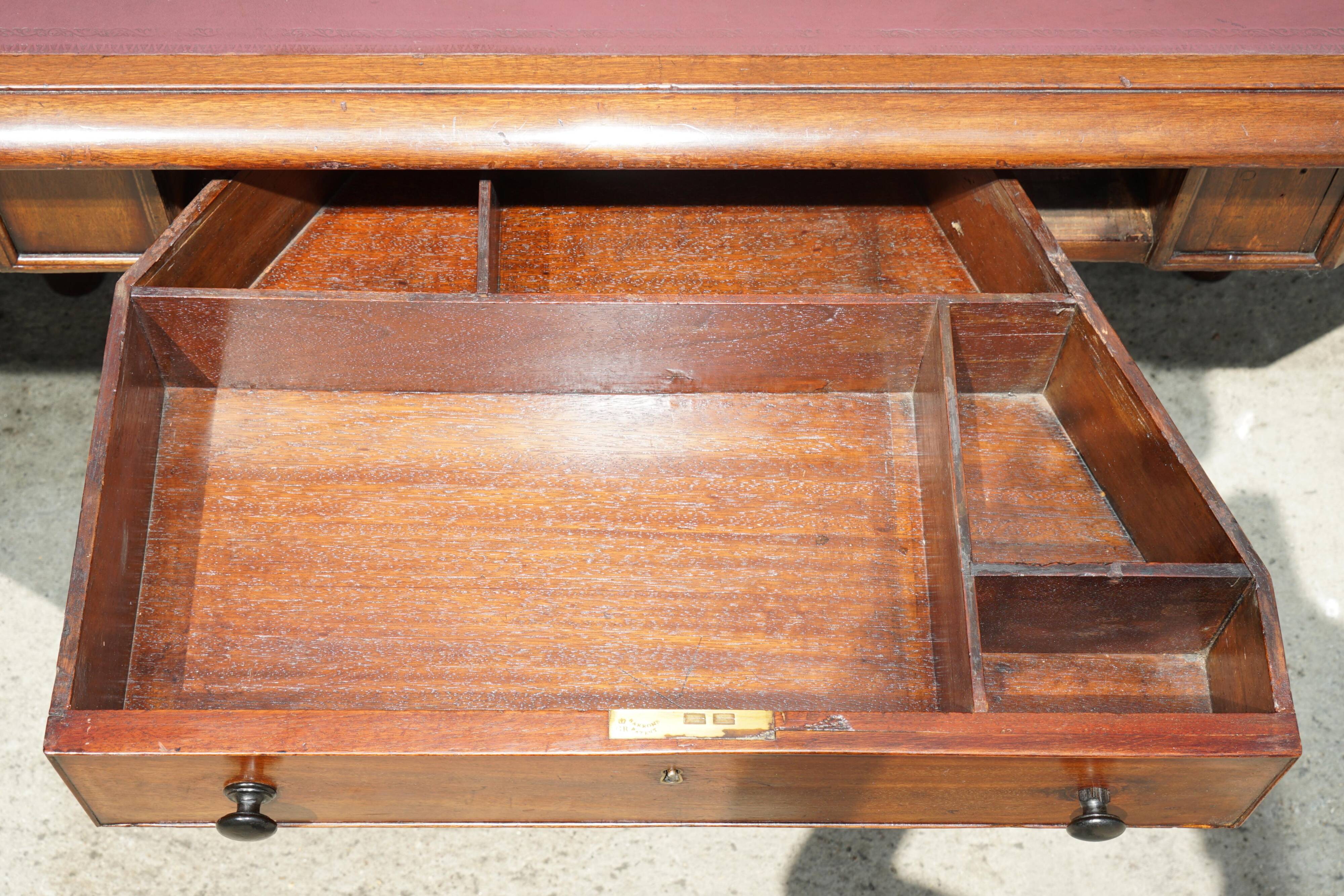 George III Antique Library Desk in Solid Mahogany 1780