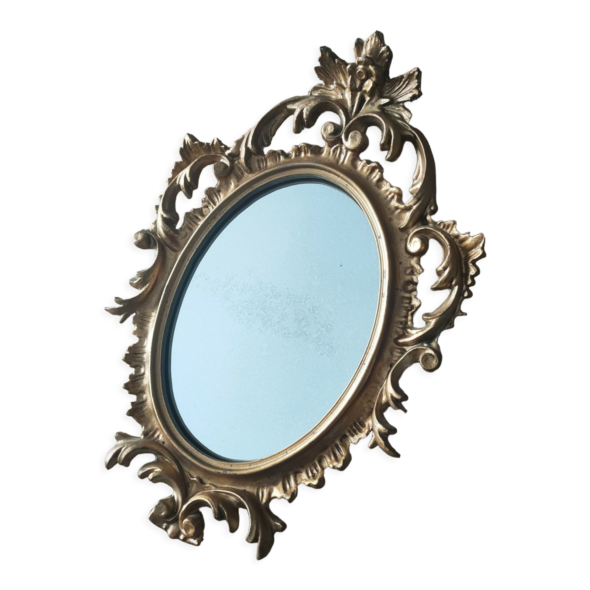 Old mirror gilded resin 29x19 cm