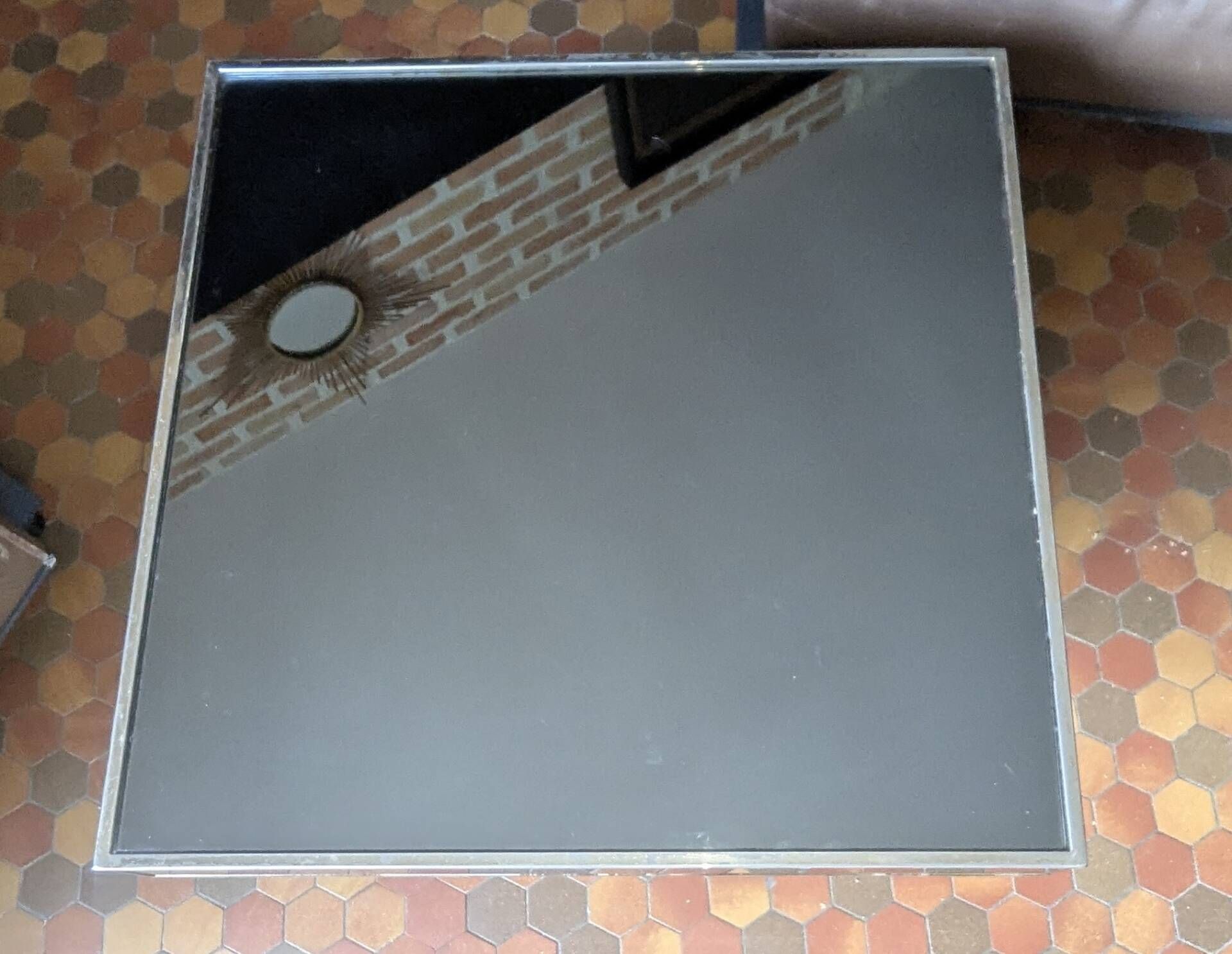 Vintage square coffee table cidue – italy, 1970 (willy rizzo style)
