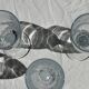 Set of 5 glass champagne flutes with twisted ribbed base