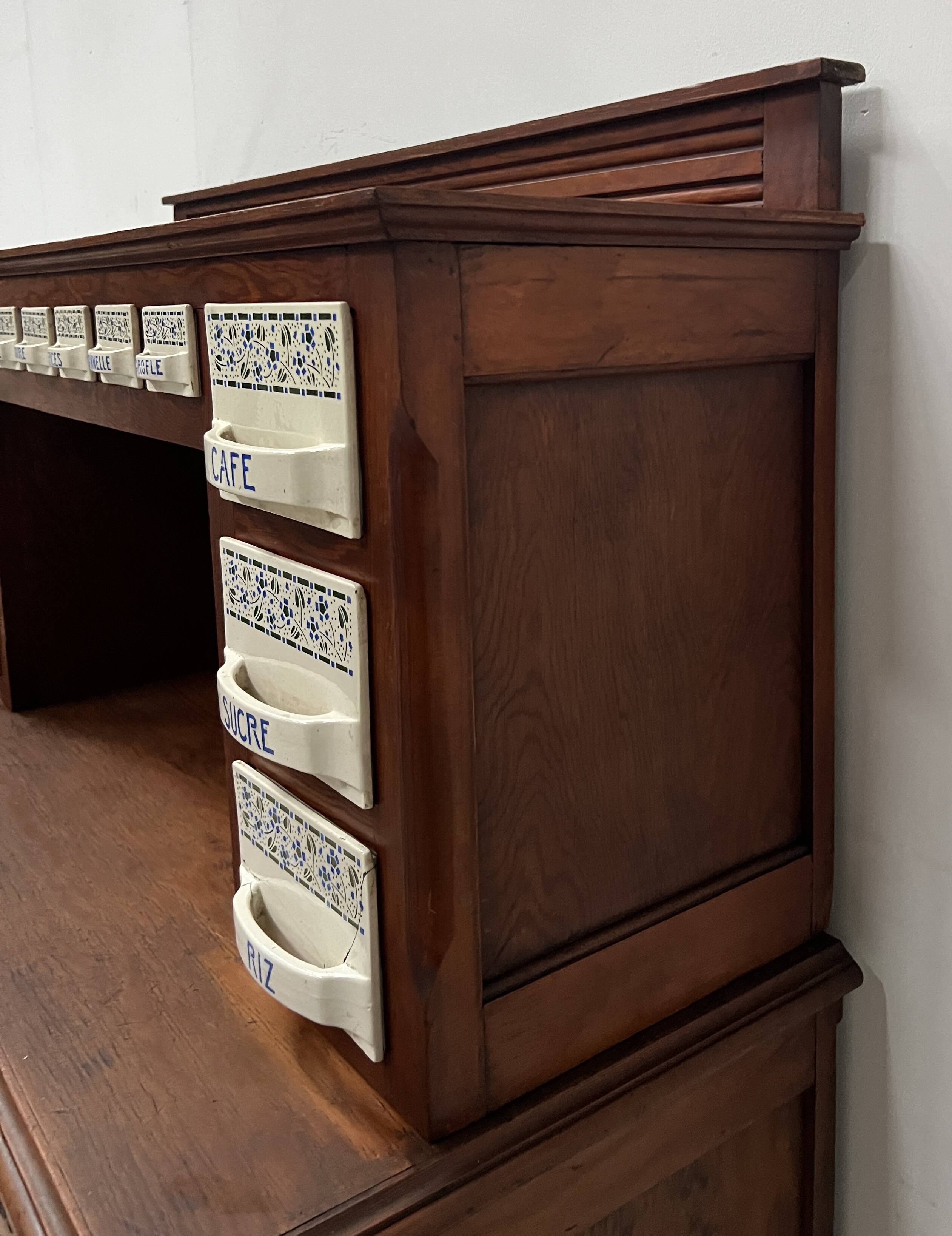 20th century natural wood kitchen spice rack