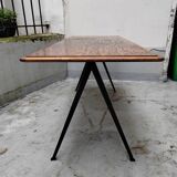 Metal and wood compass table