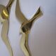 Wall Decoration Set 3 X Seagull / Swallow / Bird. Brass 70 / 80s