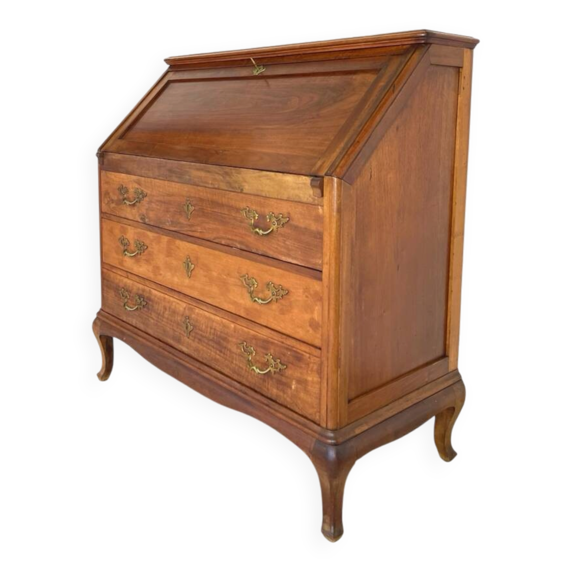 Antique Italian secrétaire in solid walnut, 1920s/1930s.