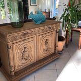 Antique carved and sandblasted sideboard