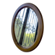 Oval wooden mirror